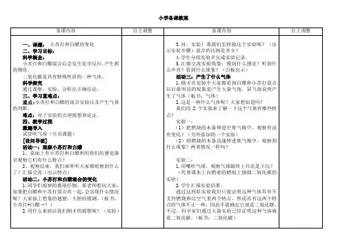 六年级下册科学教案-2.4 小苏打和白醋的变化 ｜教科版 (7)
