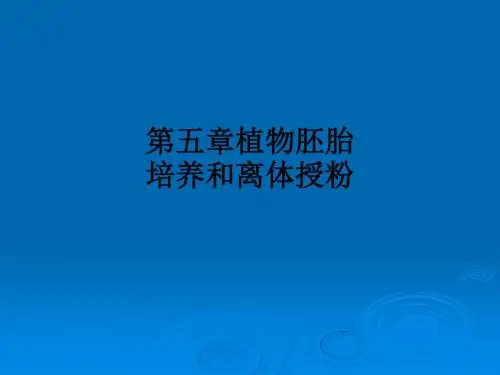 第五章植物胚胎培养和离体授粉ppt课件