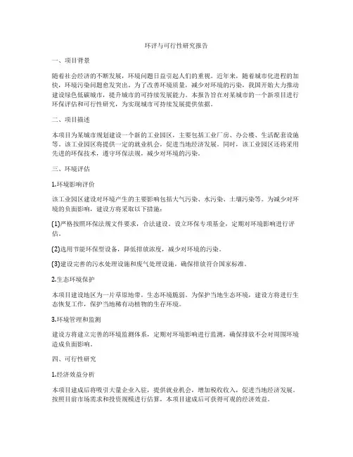 环评与可行性研究报告