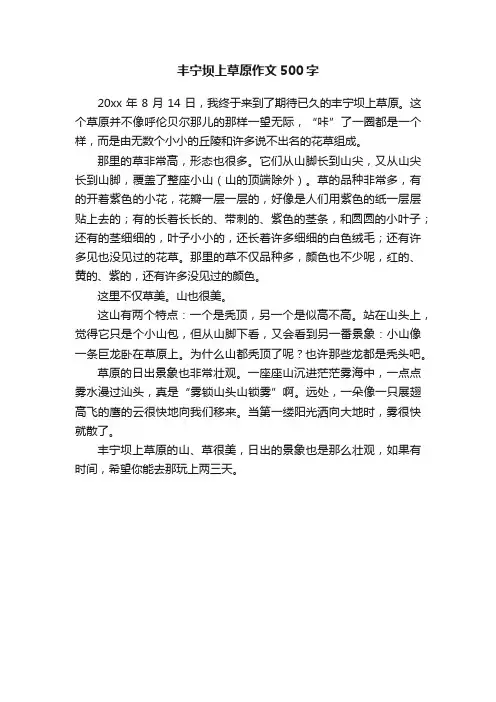 丰宁坝上草原作文500字