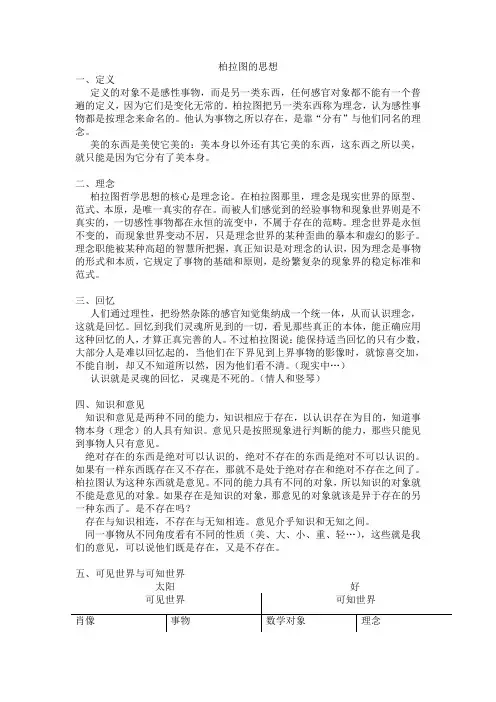 柏拉图的思想