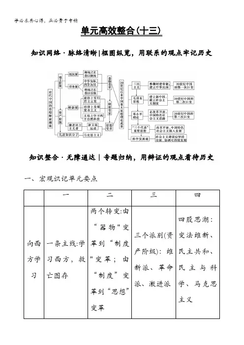 2018岳麓版历史高考一轮复习文档第13单元单元高效整合含答案
