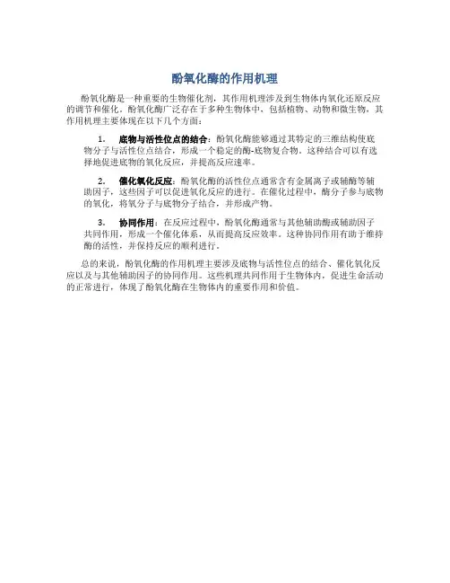 酚氧化酶的作用机理