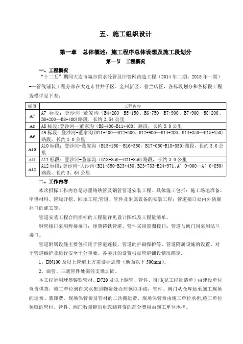 自来水管网施工组织设计