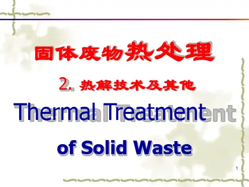 第六章固体废物热处理热解及其它