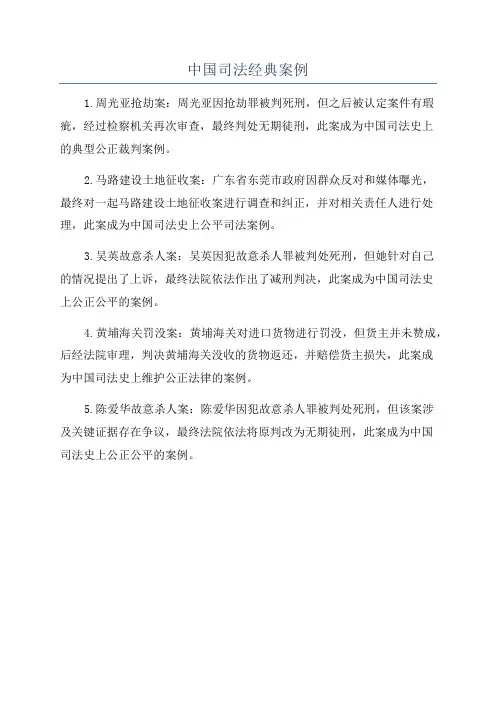 中国司法经典案例