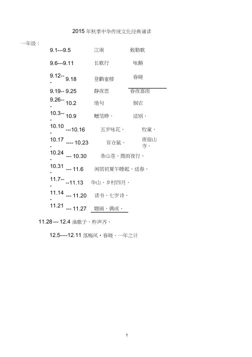 中华传统文化经典诵读曲目