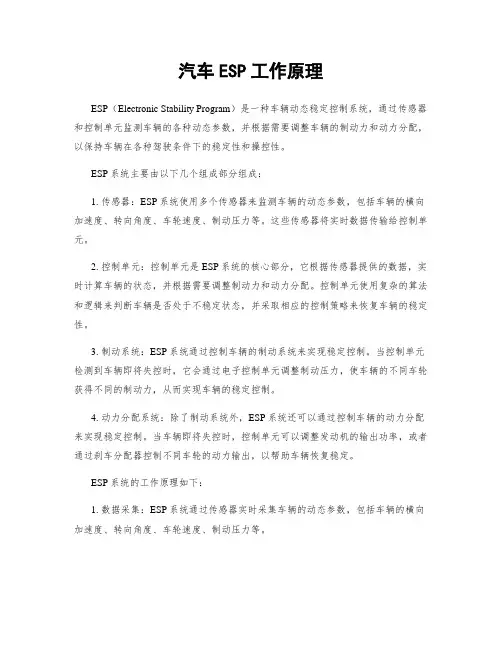 汽车ESP工作原理