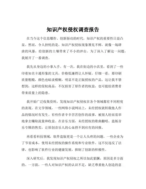 知识产权侵权调查报告