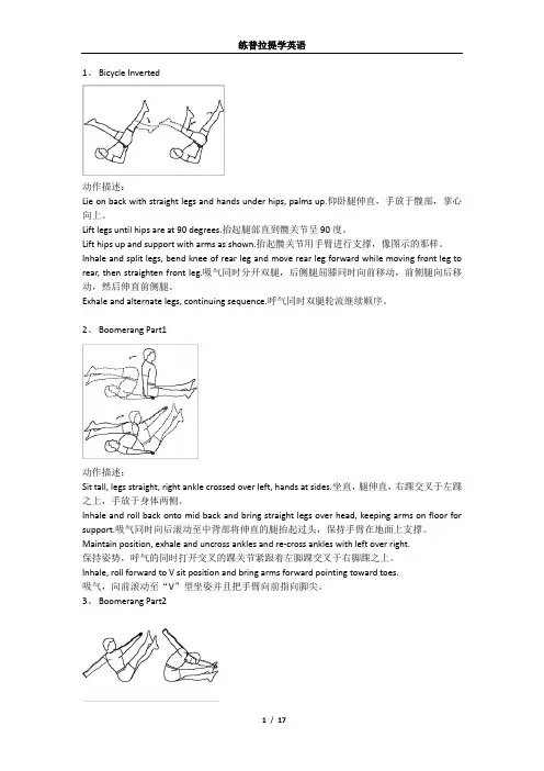 普拉提中英图解。免费