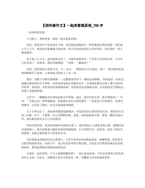 【四年级作文】一起来看流星雨_750字