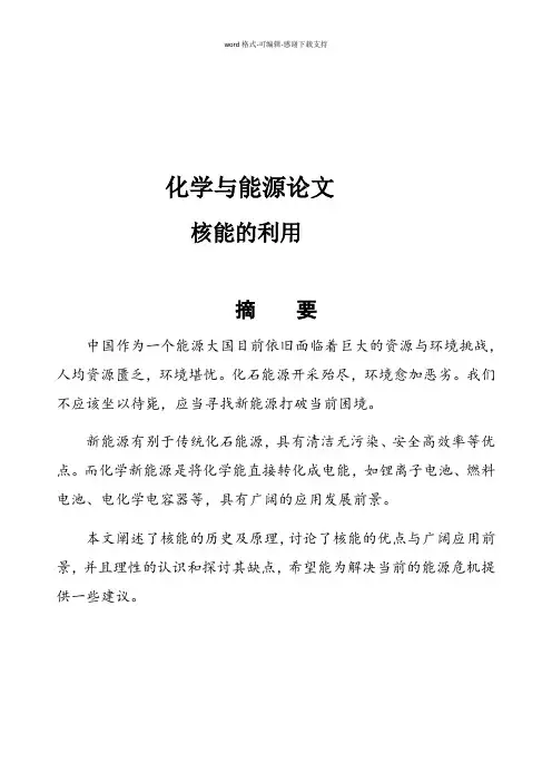 化学与能源论文