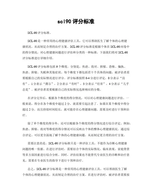 scl90评分标准