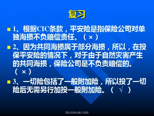 第十章  伦敦保险协会海运货物保险条款