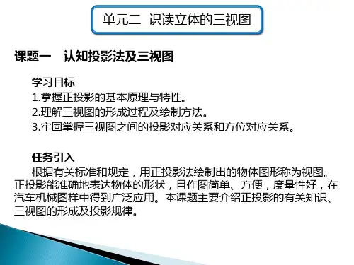 汽车钣金基础识读立体的三视图