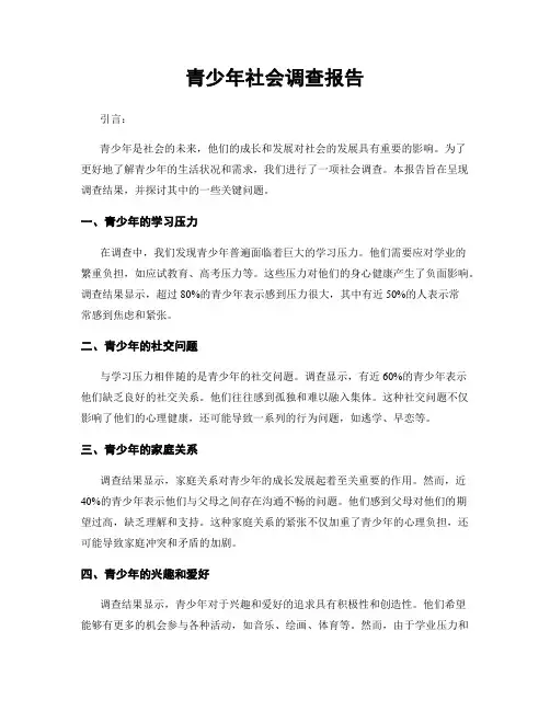 青少年社会调查报告