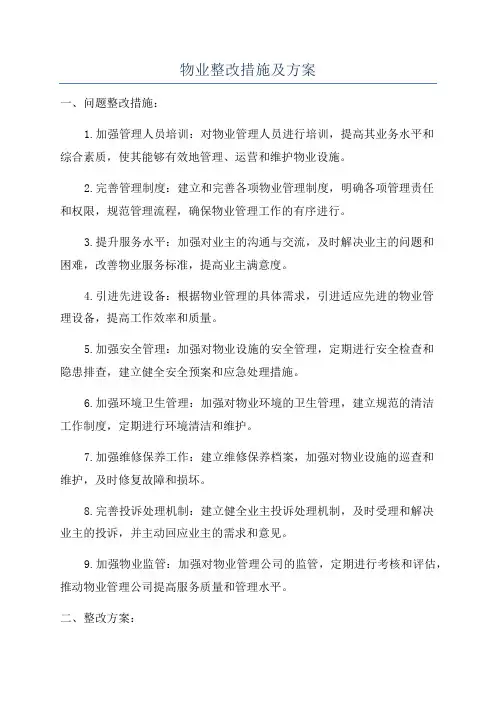 物业整改措施及方案