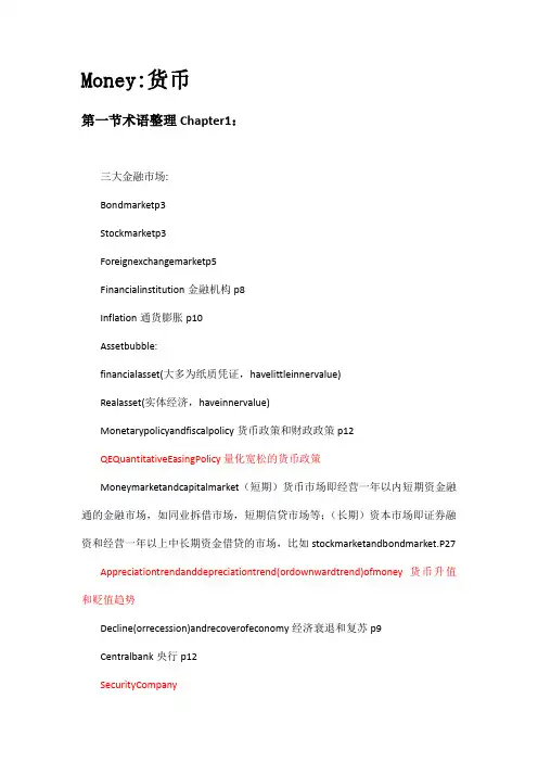 货币金融学-术语
