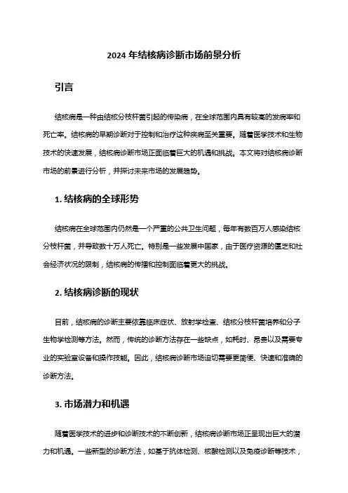2024年结核病诊断市场前景分析