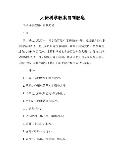 大班科学教案自制肥皂