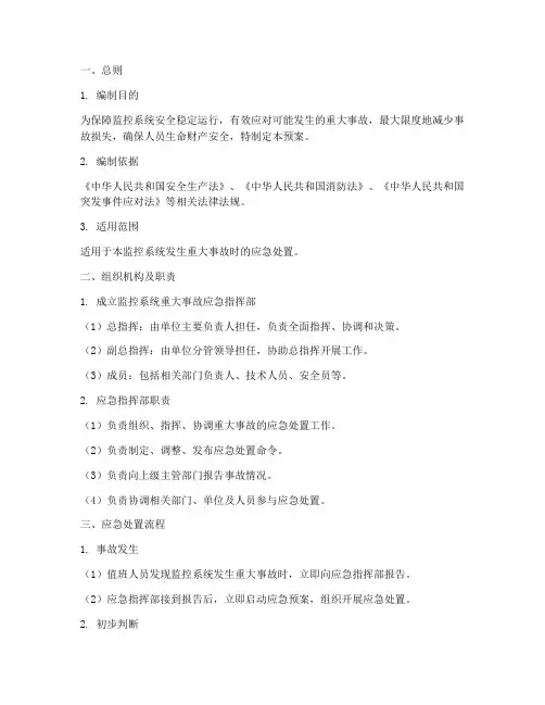 监控系统重大事故紧急预案