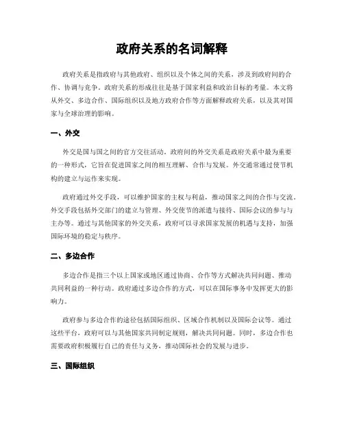 政府关系的名词解释