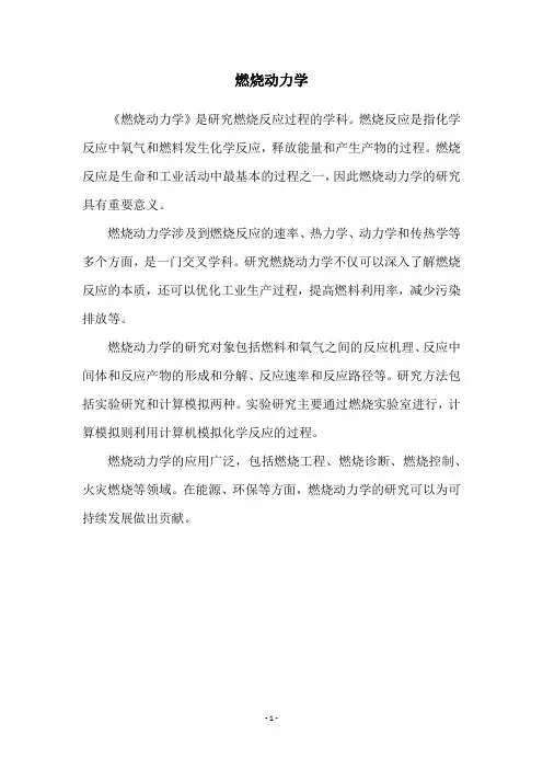 燃烧动力学