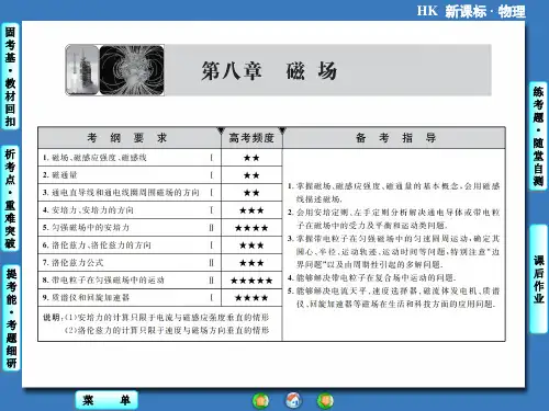 2014新坐标物理一轮复习课件-第八章磁场 1