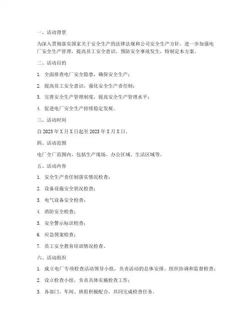电厂专项检查活动方案