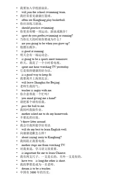 句子翻译 公开课教学设计