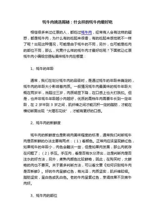 牦牛肉挑选揭秘：什么样的牦牛肉最好吃