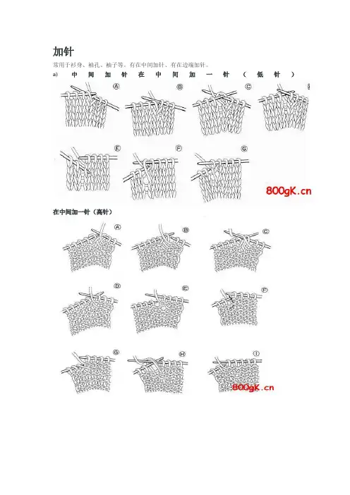 毛线编织加针、减针ppt