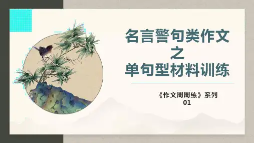 2023届高考作文复习：《名言警句类材料作文第一篇》课件29张