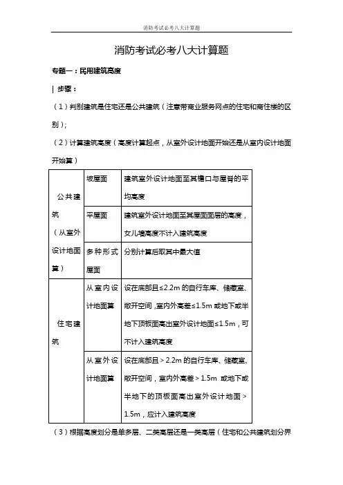 消防考试必考八大计算题