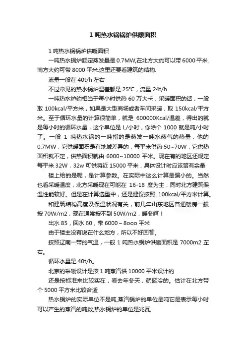 1吨热水锅锅炉供暖面积