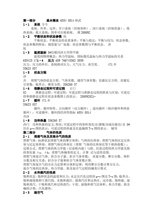 山东建筑大学 工程热力学考研大纲