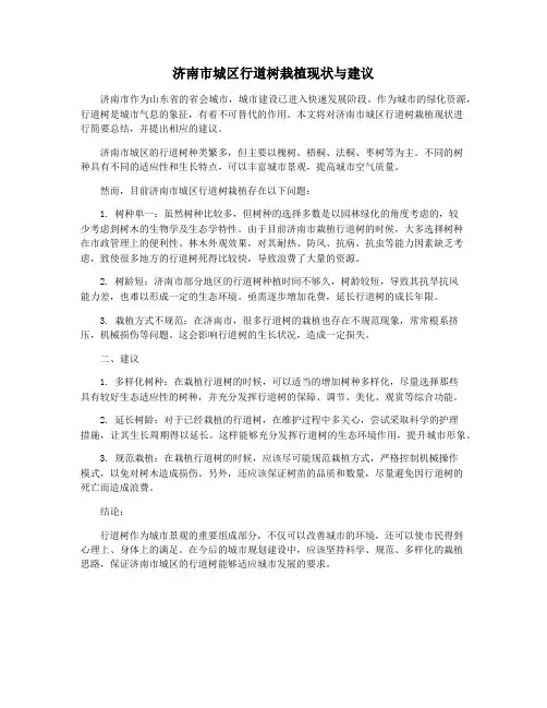济南市城区行道树栽植现状与建议