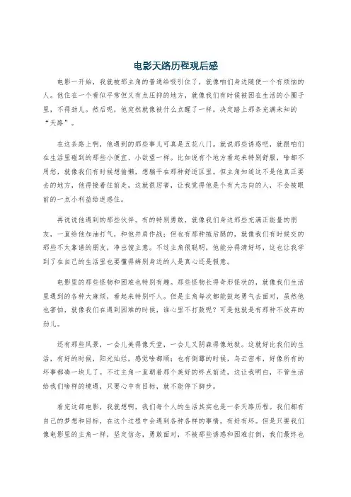 电影天路历程观后感