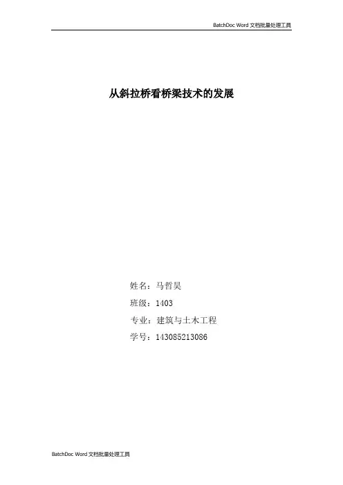 斜拉桥发展史及现状综述