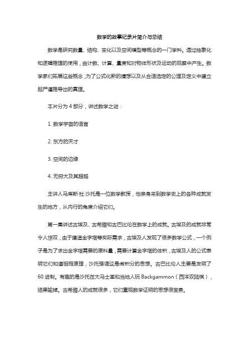 数学的故事纪录片简介与总结