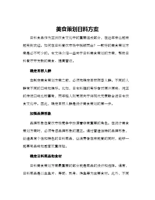 美食策划日料方案