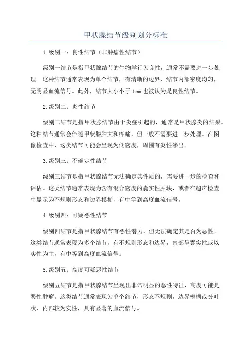 甲状腺结节级别划分标准