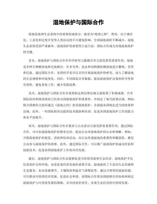 湿地保护与国际合作