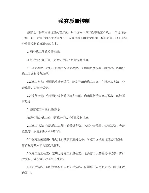 强夯质量控制