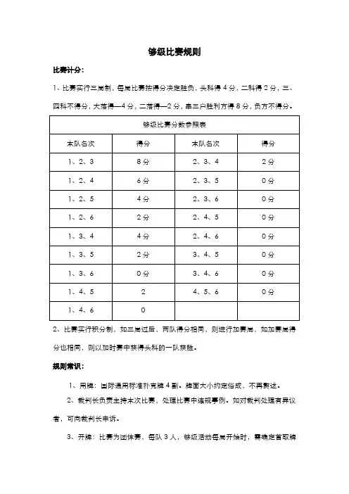 够级比赛规则