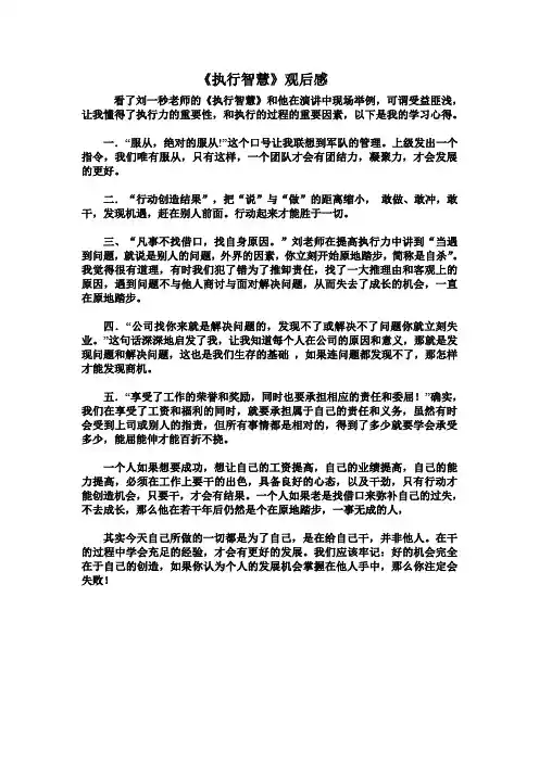 执行智慧观后感