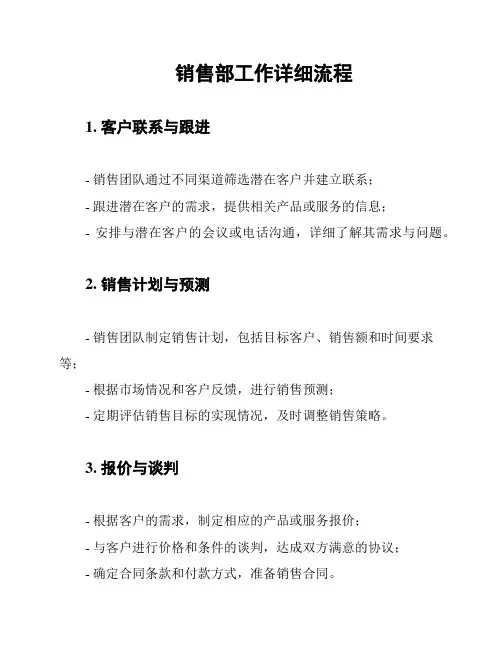 销售部工作详细流程