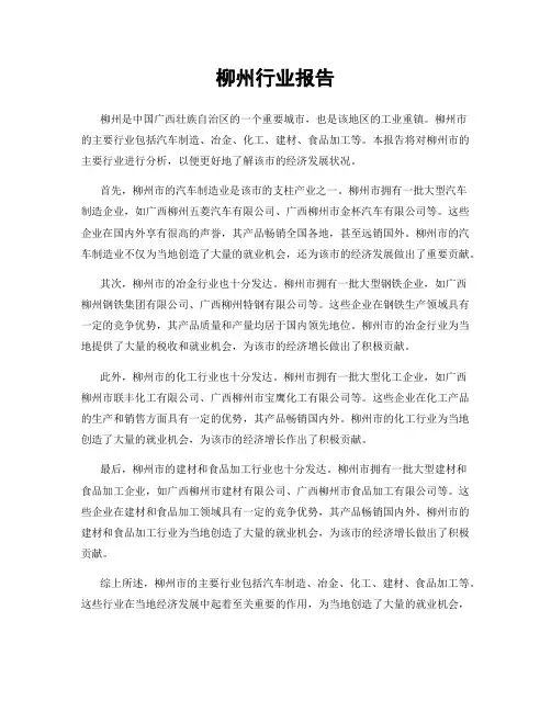 柳州行业报告