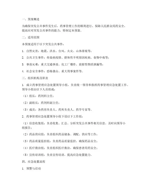 药事管理应急处置预案
