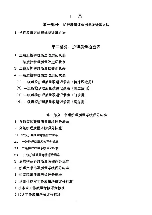 护理质量检查表